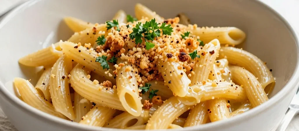 Golden Garlic Butter Pasta with Crispy Breadcrumbs