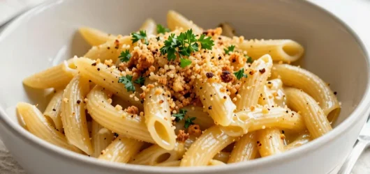 Golden Garlic Butter Pasta with Crispy Breadcrumbs