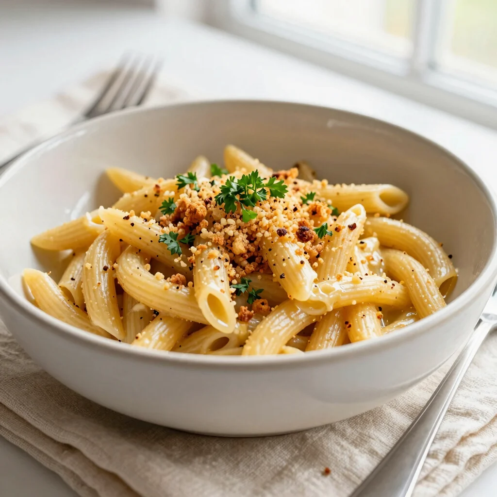 Golden Garlic Butter Pasta with Crispy Breadcrumbs